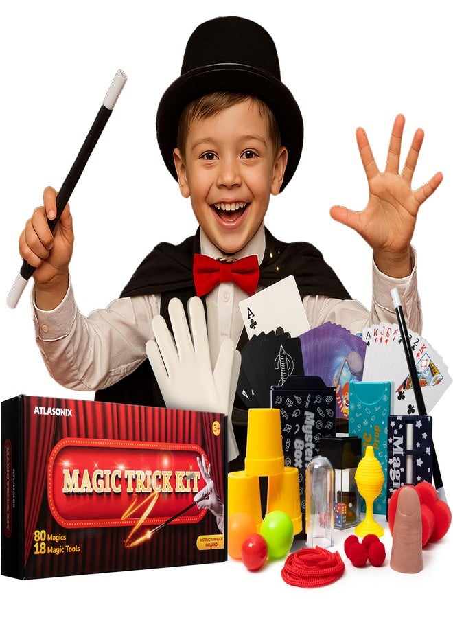 Atlasonix Magic Kit | Magic Kit for Kids Age 6-8, Kids Magician Starter Kit & Accessories 80+ Magics, Beginner Trick Set with Props - Fun Learning Gift for Boys and Girls - Image 1